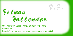 vilmos hollender business card